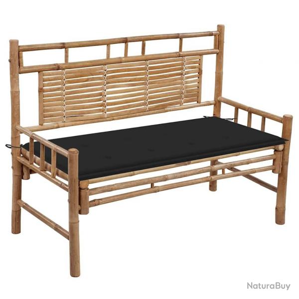 Banc de jardin avec coussin 120 cm Bambou alsavelo