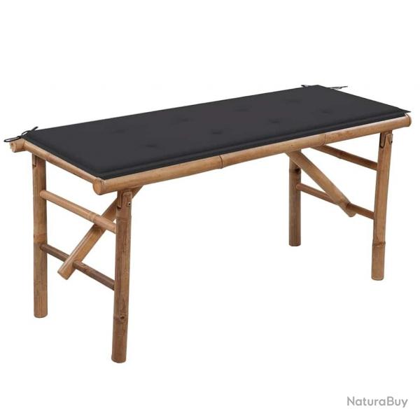 Banc de jardin pliable avec coussin 118 cm Bambou alsavelo