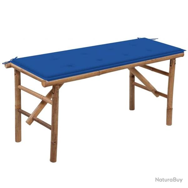 Banc de jardin pliable avec coussin 118 cm Bambou alsavelo