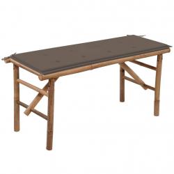 Banc de jardin pliable avec coussin 118 cm Bambou alsavelo