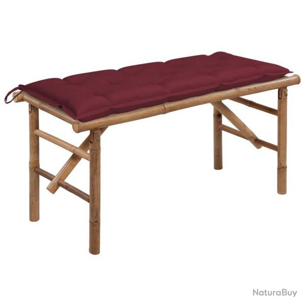 Banc de jardin pliable avec coussin 118 cm Bambou alsavelo