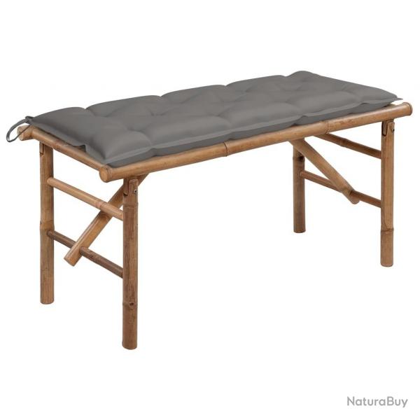 Banc de jardin pliable avec coussin 118 cm Bambou alsavelo
