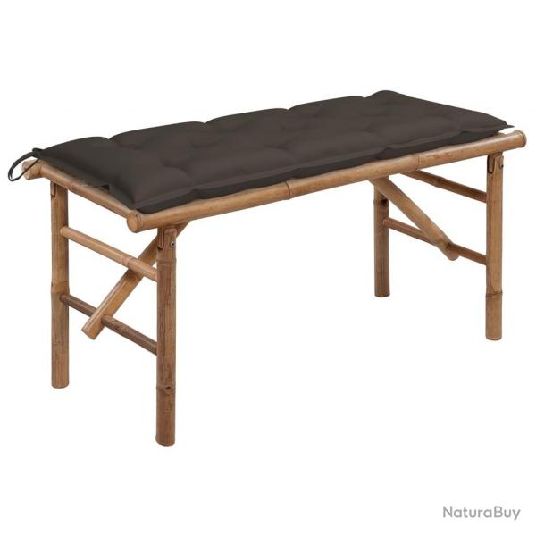 Banc de jardin pliable avec coussin 118 cm Bambou alsavelo
