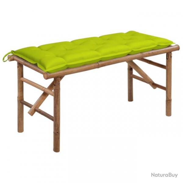 Banc de jardin pliable avec coussin 118 cm Bambou