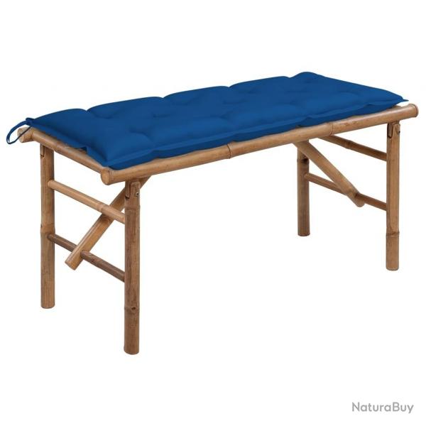 Banc de jardin pliable avec coussin 118 cm Bambou alsavelo