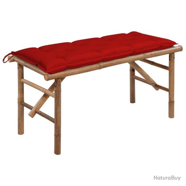 Banc de jardin pliable avec coussin 118 cm Bambou alsavelo