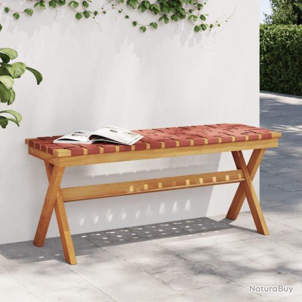 Banc de jardin rouge bois massif d'acacia et tissu alsavelo