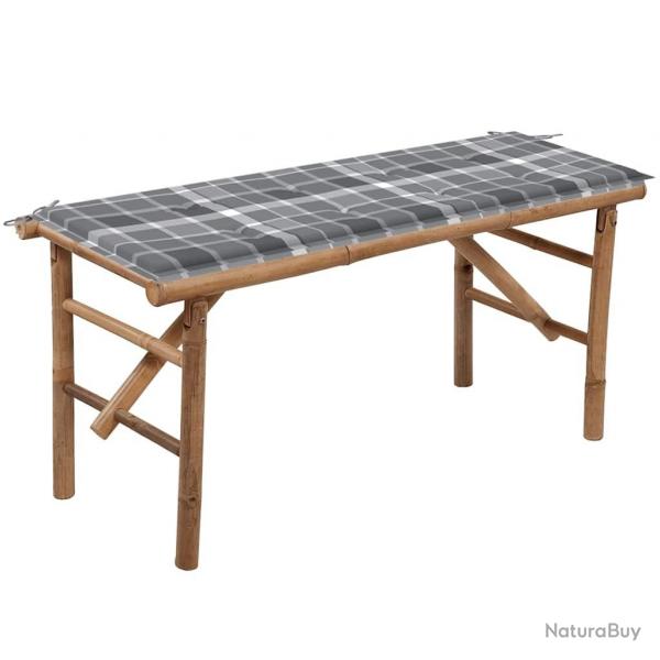 Banc de jardin pliable avec coussin 118 cm Bambou alsavelo