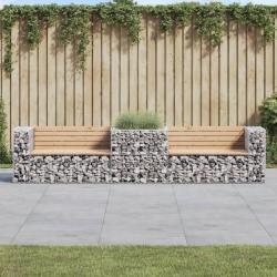 Banc de jardin avec panier en gabion bois massif de pin alsavelo