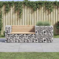 Banc de jardin avec panier en gabion bois massif de pin alsavelo
