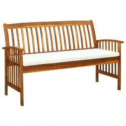 Banc de jardin avec coussin 147 cm Bois d'acacia massif alsavelo