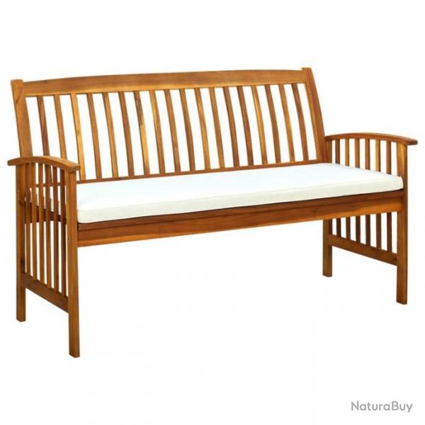 Banc de jardin avec coussin 147 cm Bois d'acacia massif