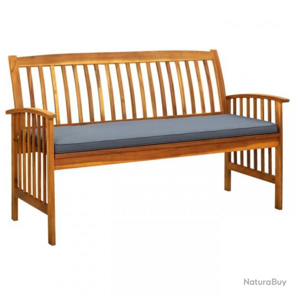 Banc de jardin avec coussin 147 cm Bois d'acacia massif