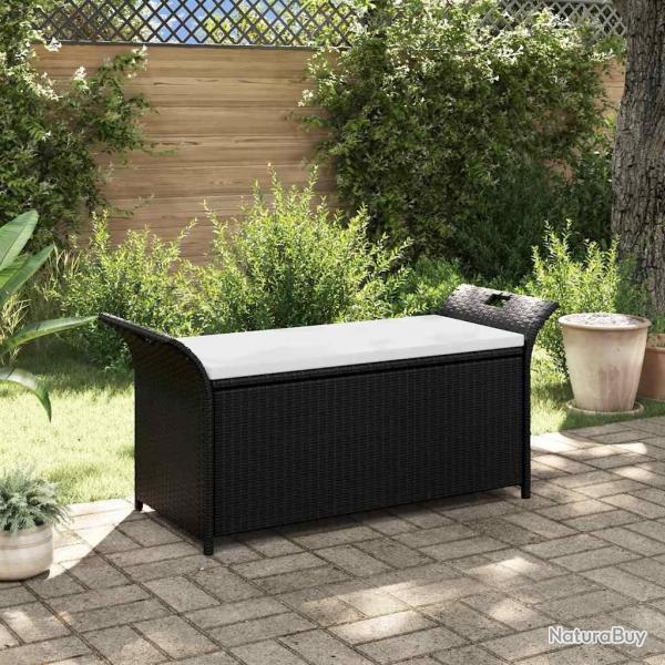 Banc de jardin avec coussin 138 cm Rsine tresse Marron alsavelo