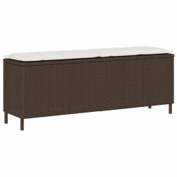 Banc de jardin avec coussin marron 110x30x40,5cm résine tressée alsavelo