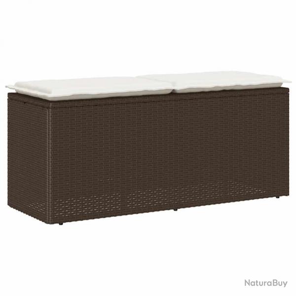 Banc de jardin avec coussin marron 110x40x44 cm rsine tresse alsavelo
