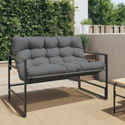 Banc de jardin avec coussin anthracite 113 cm acier alsavelo