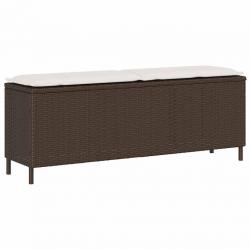 Banc de jardin avec coussin gris 110x30x40,5 cm résine tressée alsavelo