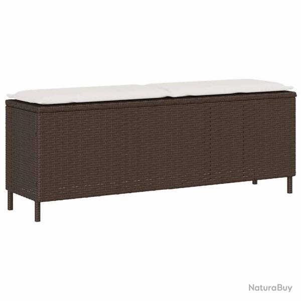 Banc de jardin avec coussin gris 110x30x40,5 cm rsine tresse alsavelo