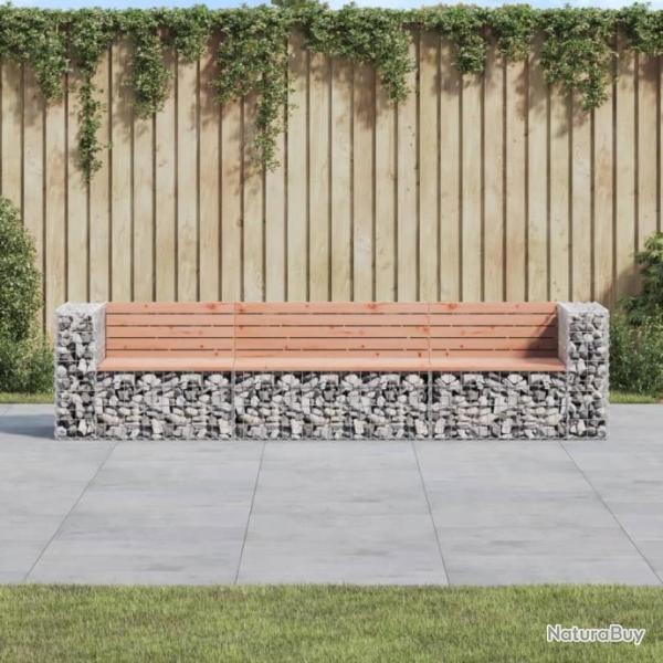 Banc jardin design gabion 287x71x65,5 cm bois massif de douglas