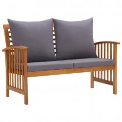 Banc de jardin avec coussins 119 cm Bois solide d'acacia alsavelo