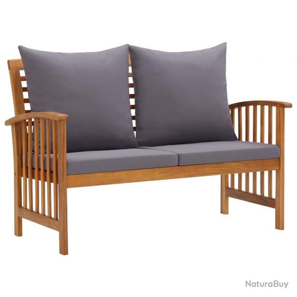 Banc de jardin avec coussins 119 cm Bois solide d'acacia alsavelo