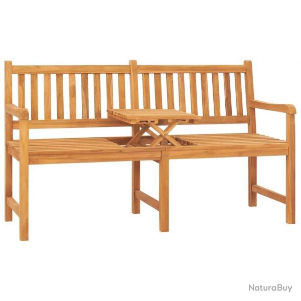 Banc de jardin 3 places avec table 150 cm bois de teck massif alsavelo