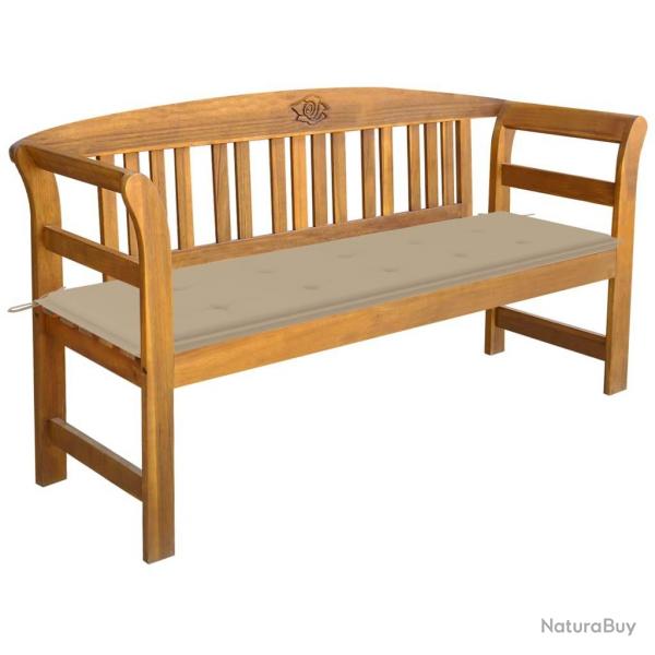 Banc de jardin avec coussin 157 cm Bois d'acacia massif alsavelo