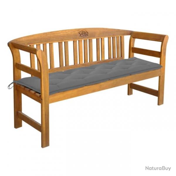 Banc de jardin avec coussin 157 cm Bois d'acacia massif