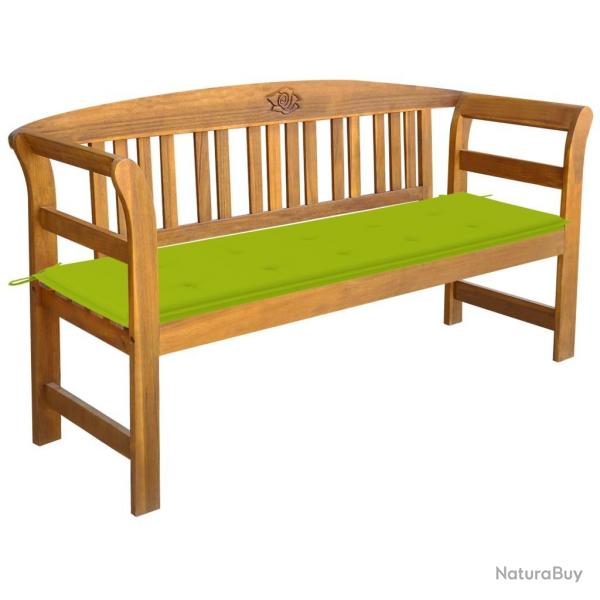 Banc de jardin avec coussin 157 cm Bois d'acacia massif alsavelo