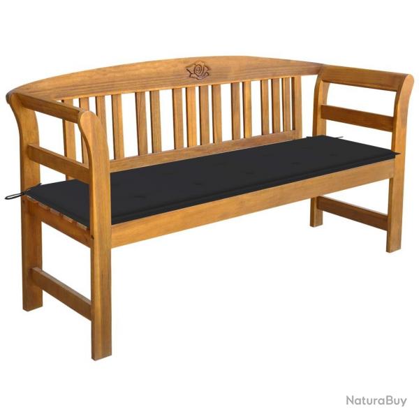 Banc de jardin avec coussin 157 cm Bois d'acacia massif alsavelo