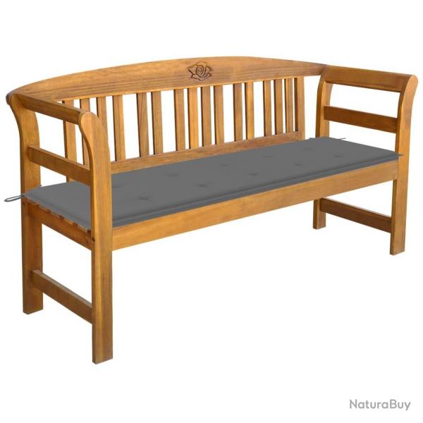 Banc de jardin avec coussin 157 cm Bois d'acacia massif alsavelo