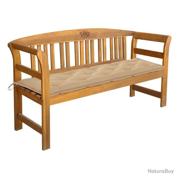 Banc de jardin avec coussin 157 cm Bois d'acacia massif alsavelo