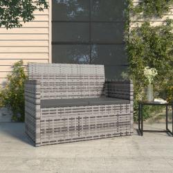 Banc de jardin avec coussins Gris 105 cm Résine tressée alsavelo