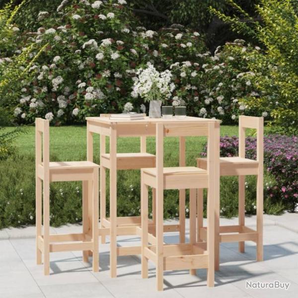 bar de jardin 5 pcs bois de pin massif