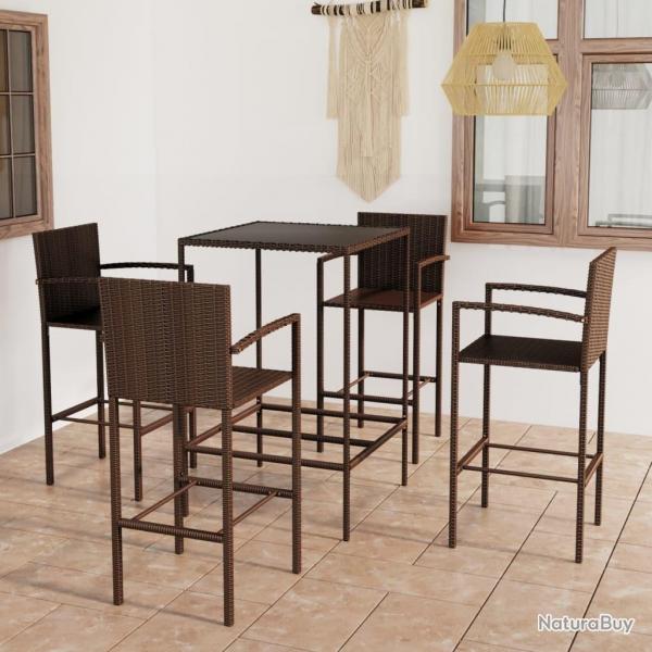bar de jardin 5 pcs Rsine tresse Marron alsavelo