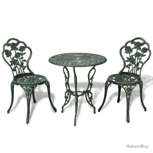 bistro 3 pcs Aluminium coul Vert alsavelo
