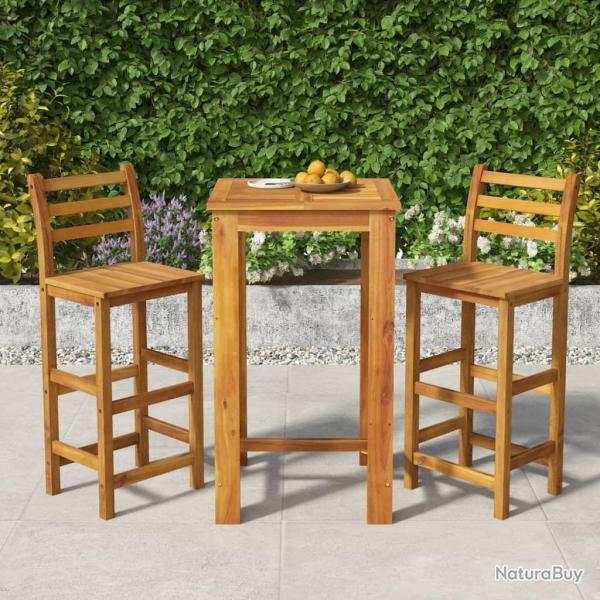 bar de jardin 3 pcs bois d'acacia solide alsavelo
