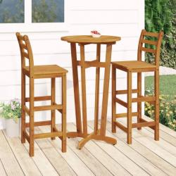 bar de jardin 3 pcs bois d'acacia solide