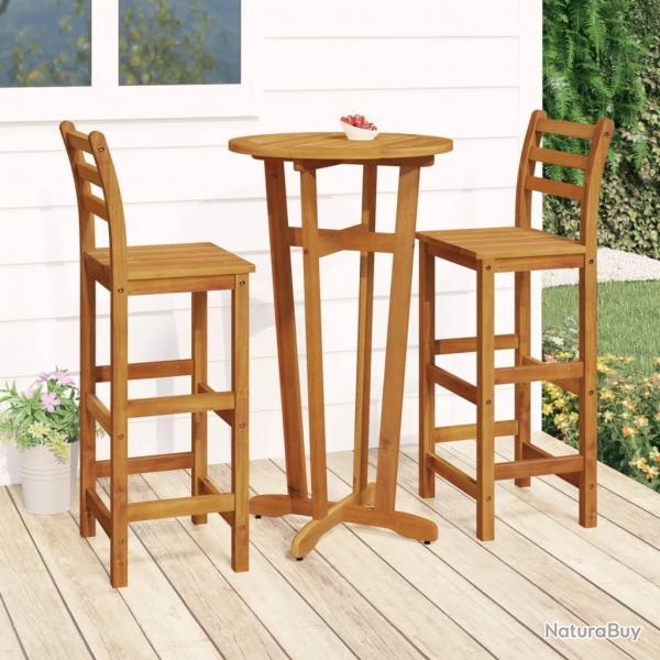 bar de jardin 3 pcs bois d'acacia solide alsavelo