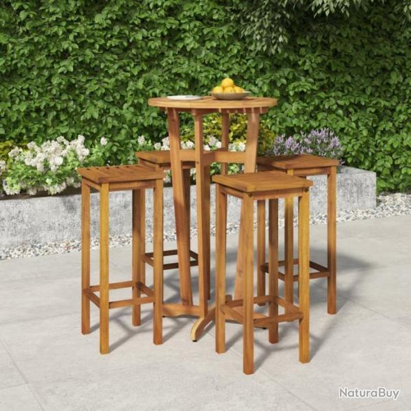 bar de jardin 5 pcs bois d'acacia solide