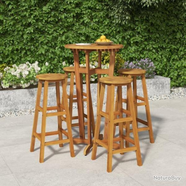 bar de jardin 5 pcs bois d'acacia solide