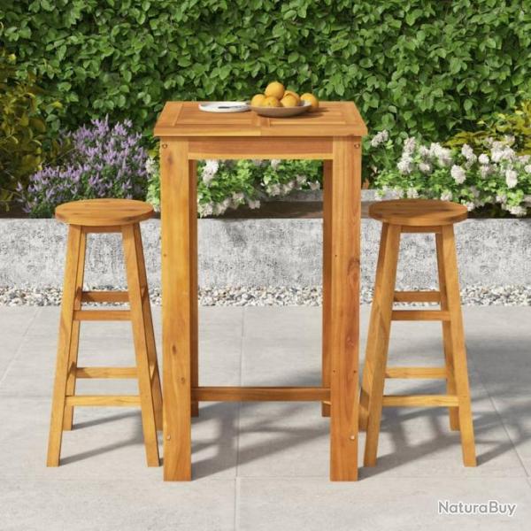 bar de jardin 3 pcs bois d'acacia solide