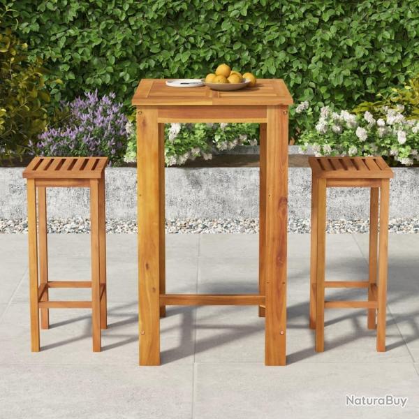 bar de jardin 3 pcs bois d'acacia solide alsavelo
