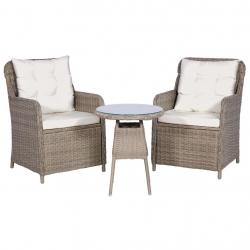 Ensemble bistro 3 pcs coussins oreillers Résine tressée Marron alsavelo