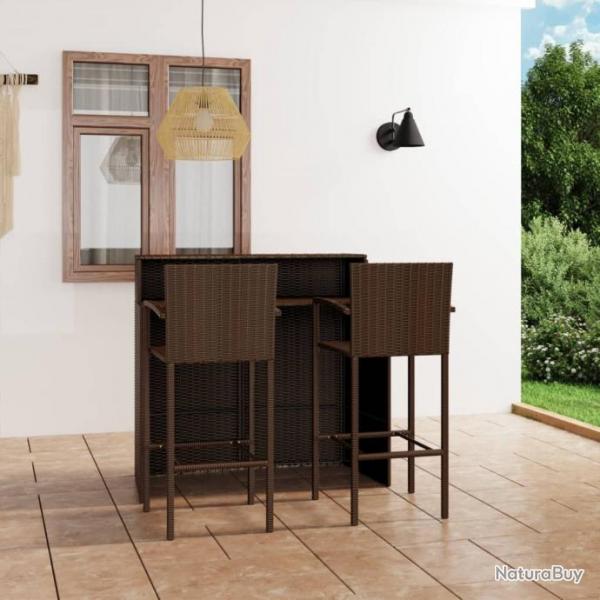 bar de jardin 3 pcs Marron