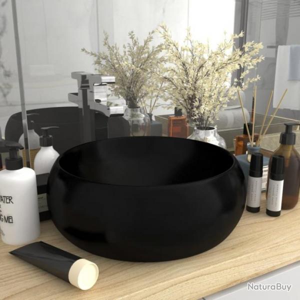 Lavabo rond de luxe Noir mat 40x15 cm Cramique