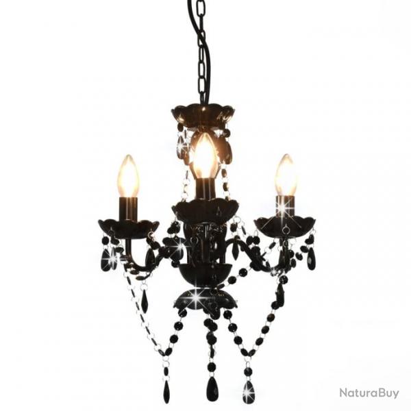 Lustre avec perles Noir Rond 3 x E14