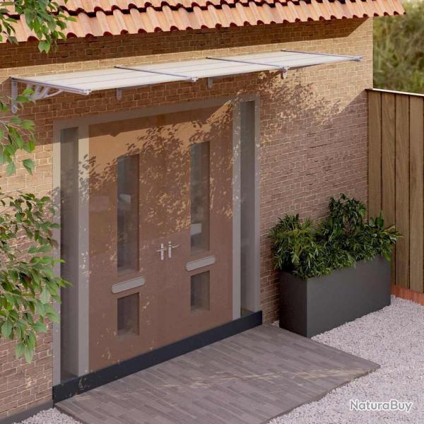 Auvent de porte Gris et transparent 297,5x90 cm Polycarbonate alsavelo