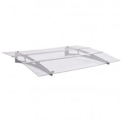 Auvent de porte argenté et transparent 120x90 cm polycarbonate alsavelo